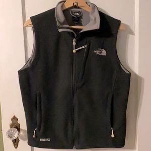 The North Face Windward Fleece Zip Black Vest with Grey lining